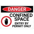 thumbnail image 1 of Danger Enter By Permit Only Sign - 8"x12" Rustproof Aluminum Metal Sign, Multicolor, 1 of 6