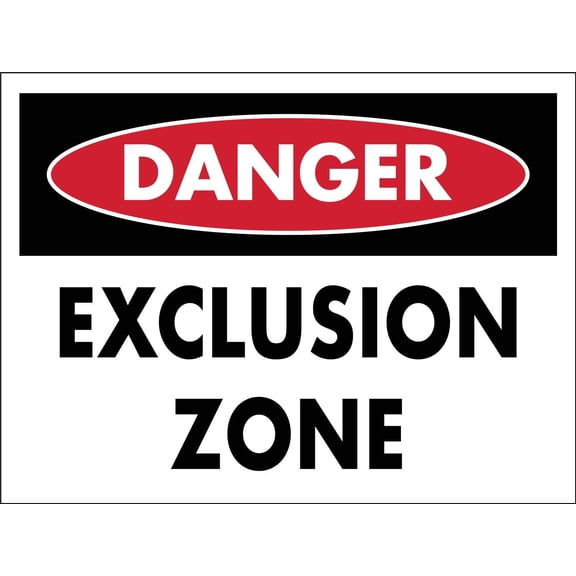 Danger Exclusion Zone Metal Sign Caution Danger Safety Security Warning Notice Signs (Aluminum) Size: 8 x 12 inch