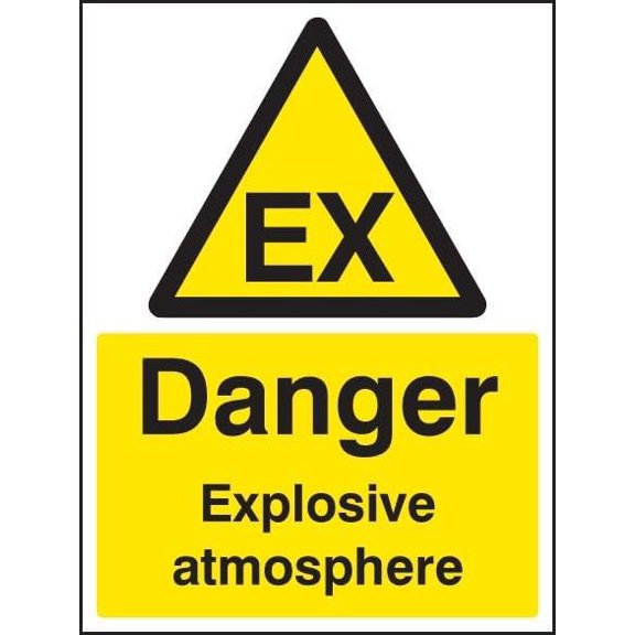 Danger Explosive Atmosphere Safety Sign Metal Sign Decorative Wall Plaque, 12 X 8 inch