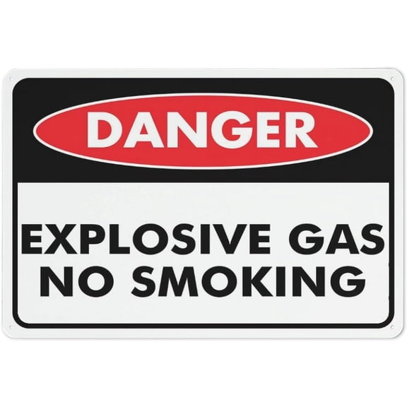 Danger Explosive Gas No Smoking Sign 8"x12" Inch Metal Sign, Rustproof Aluminum, Multicolor