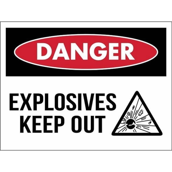 Danger Explosives Keep Out Symbol Sign Restriction Alert Attention Caution Warning Notice Aluminum Metal Tin 8"X12" Sign Plate