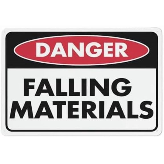 Danger Falling Materials Sign For Business 8"X12" Rust Free Aluminum Uv Printed