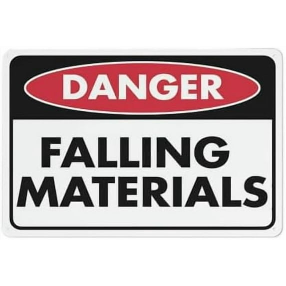 Danger Falling Materials Sign For Business 8"X12" Rust Free Aluminum Uv Printed