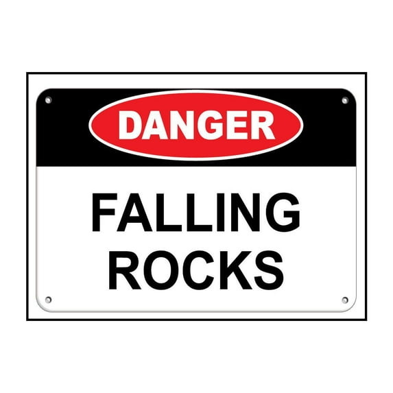 Danger Falling Rocks Hazard Sign Construction Sign Aluminum Metal Sign ...