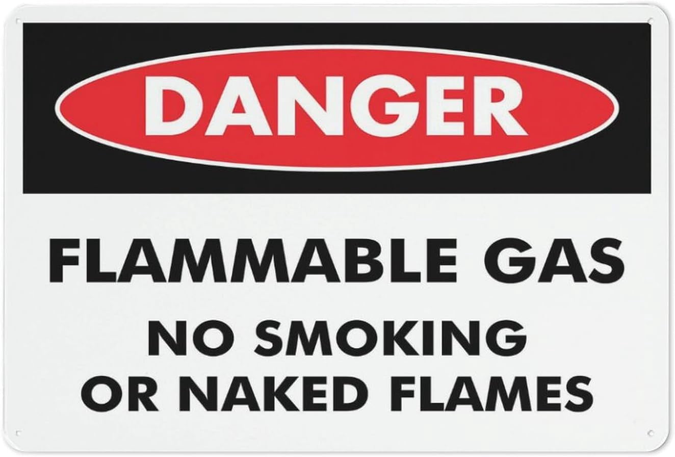 Danger Flammable Gas No Smoking Or Naked Flames Sign Warning Sticker ...