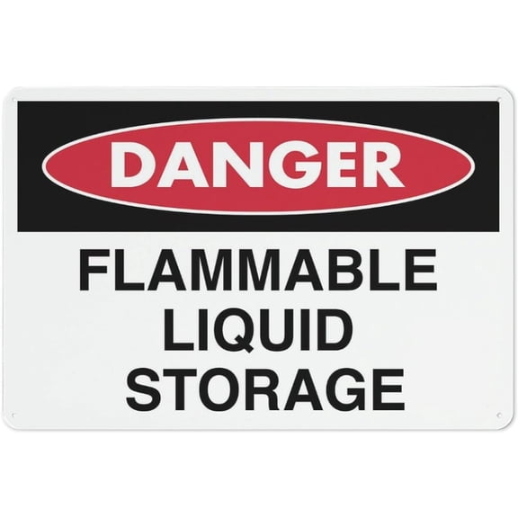 Danger Flammable Liquid Storage Sign Safe Sign, Signs Outdoor, 12 X 8 In, Sign For Home, Business, Driveway Alert