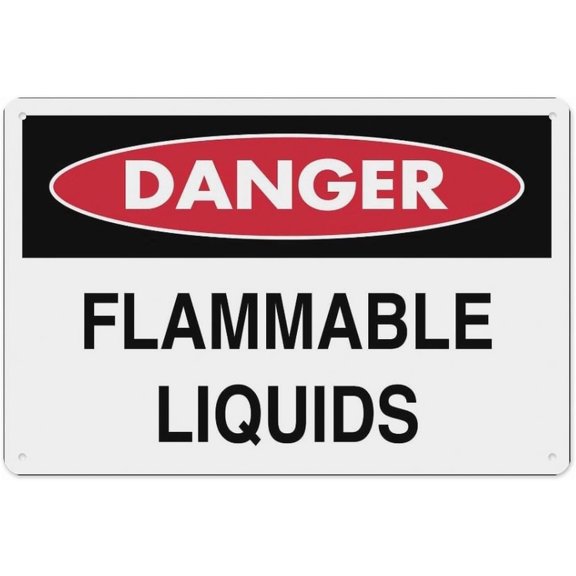 Danger Flammable Liquids Sign 8"x12", Aluminum Tin Warning Signs for Home Outdoor Garden, Weatherproof Fire Hazard Sign