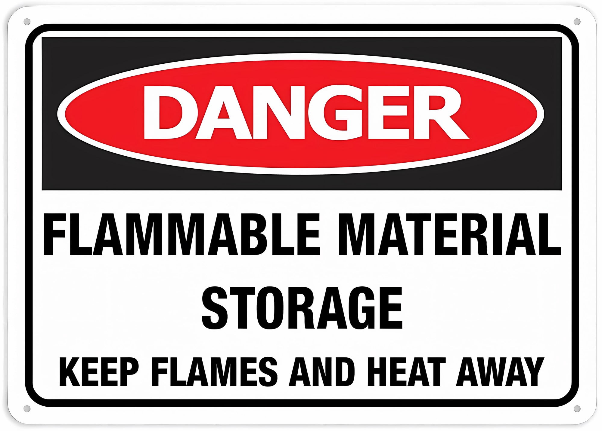 Danger Flammable Material Storage Keep Flames and Heat Away Sign - 8 ...