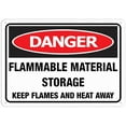 thumbnail image 1 of Danger Flammable Material Storage Keep Flames and Heat Away Sign - 8"x12" Rust Free UV Printed Aluminum, Durable Weatherproof Outdoor Sign for Home, 1 of 6