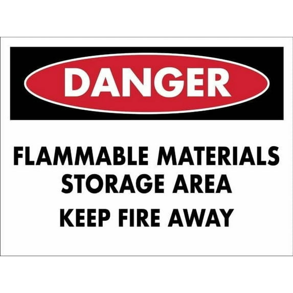 Danger Flammable Materials Storage Area Keep Fire Away Vintage 8"x12" Metal Tin Sign - Wall Art for Home Farmhouse, Bar, Cafe, Yard (Indoor/Outdoor Gift)