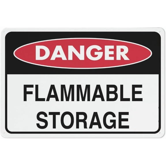 Danger Flammable Storage Sign 8"x12" Rust Free Aluminum Signs Outdoor, Metal Tin Sign For Home, Business, Yard