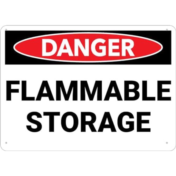 Danger Flammable Storage Sign Warning Tin Sign Home Kitchen Farm Garden Garage Wall Decor 12X8Inch