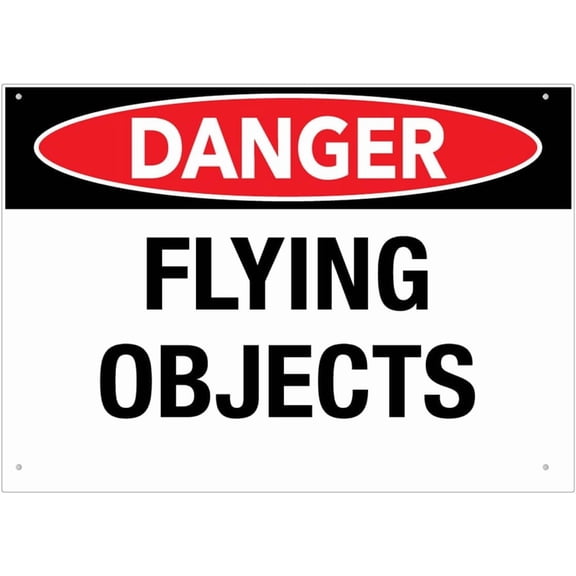 Danger Flying Objects Sign Metal Signs 12X8 Inch Rust Free Aluminum,Uv Ink Printing,Durable/Weatherproof Outdoor For Home