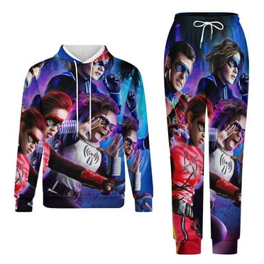 Danger Force Adult Hoodies And Sweatpants Set Sweatshirts Jogger Pants 2 Pcs Hooded Hoody Tracksuits Set Suit Winter Daily Unisex Sweatsuit