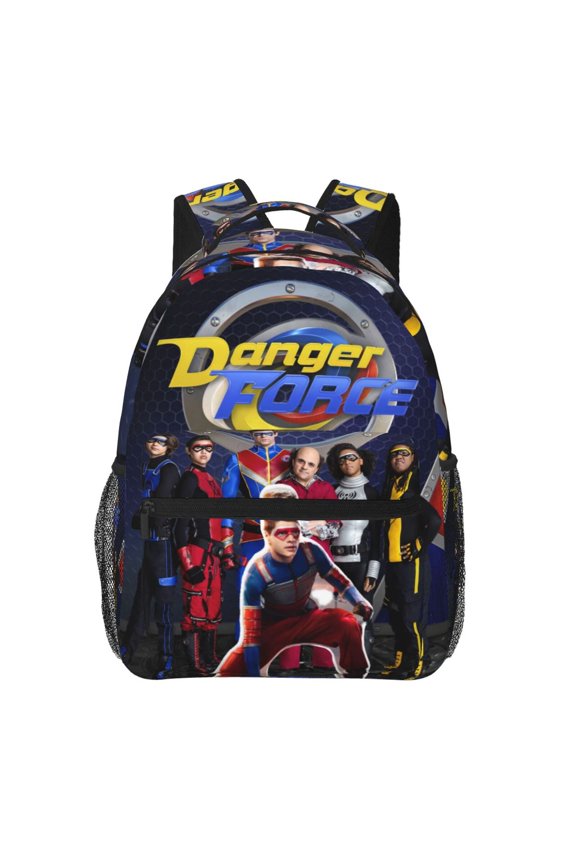 Danger Force Backpacks Cute Cartoon Casual School Laptop Bag, College Students Bookbag Computer Bag for Travel Hiking Work