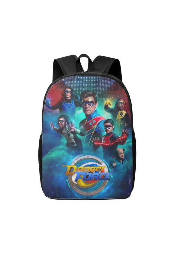 Danger Force Backpacks Cute Cartoon Lightweight School Laptop Bag 17 Inch Printed Durable Bookbag Rucksack for Travel Hiking Work