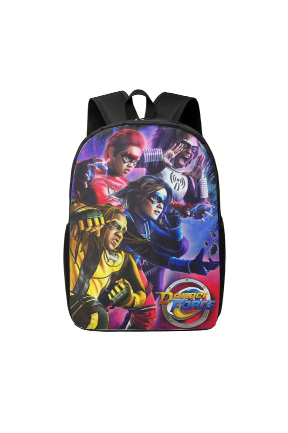 Danger Force Backpacks Cute Cartoon Lightweight School Laptop Bag 17 Inch Printed Durable Bookbag Rucksack for Travel Hiking Work