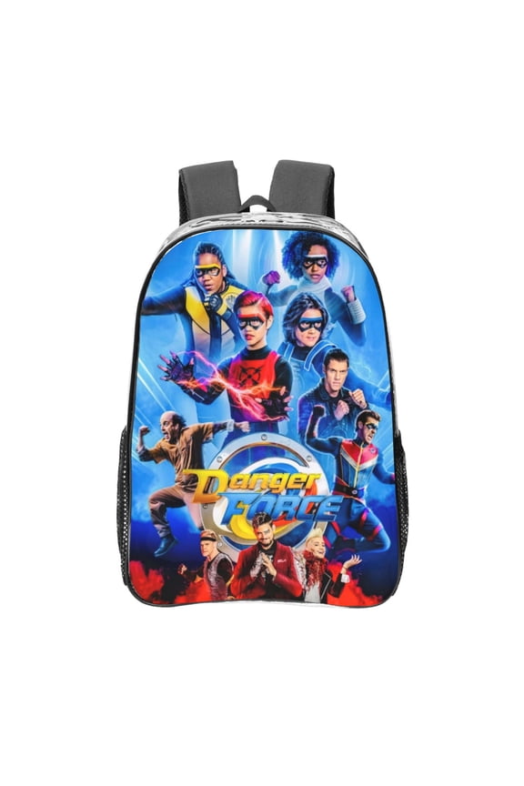 Danger Force Clear Backpack 16 Inch Large Capacity PVC Transparent Laptop Bags for Adults, See Through Clear Bookbag for School Sports Work Travel College