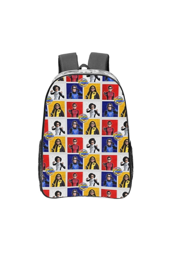 Danger Force Clear Backpack 16 Inch Large Capacity PVC Transparent Laptop Bags for Adults, See Through Clear Bookbag for School Sports Work Travel College