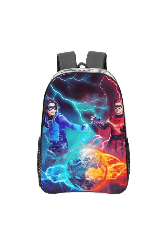 Danger Force Clear Backpack 16 Inch Large Capacity PVC Transparent Laptop Bags for Adults, See Through Clear Bookbag for School Sports Work Travel College