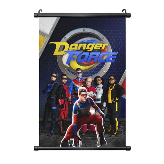 Danger Force Hanging Poster Plastic Shaft Canvas Wall Hanging Banner Wall Art Painting Artwork Decor For Home Living Room Bedroom Office 16"X24"