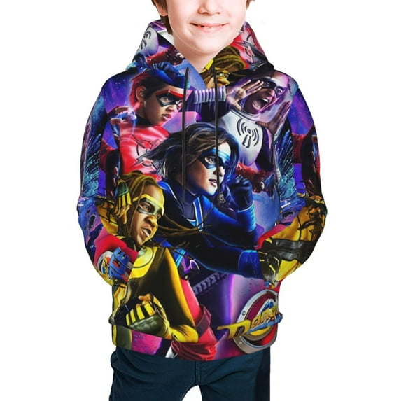 Danger Force Youth Cartoon Hoodie Fashion Long Sleeve Kids Pullover Coat Casual Hoody Hooded Sweatshirts for Boys Girls