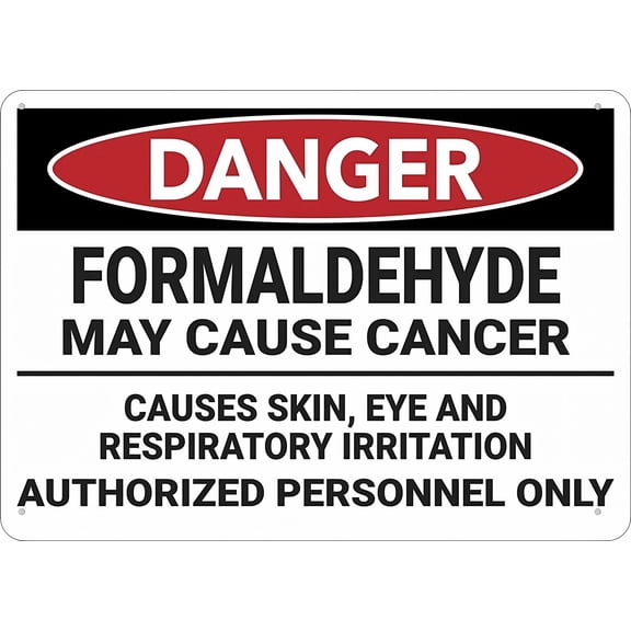 Danger Formaldehyde May Cause Cancer Sign, 8"x12" UV Printed Rust-Free Aluminum Yard Sign, Health Alert for Home Business Driveway