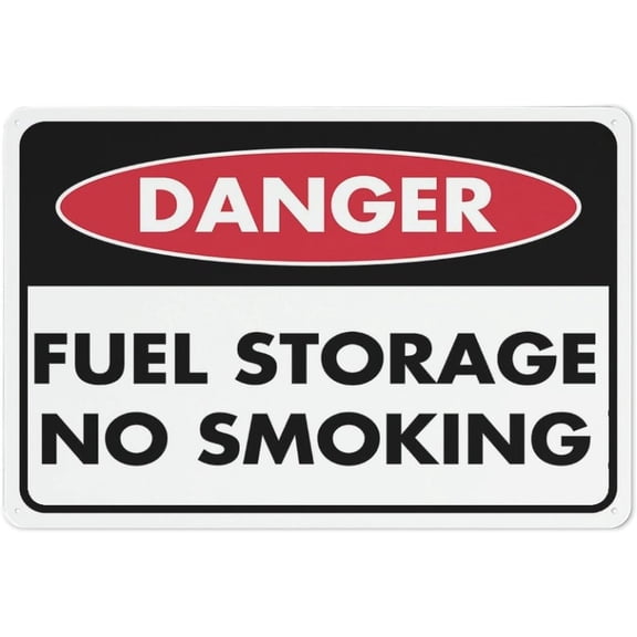 Danger Fuel Storage No Smoking Sign For House 8"x12" Yard Sign, Premium Aluminum Sun-Proof Rust-Free, Fuel Storage Smoking Ban Marker