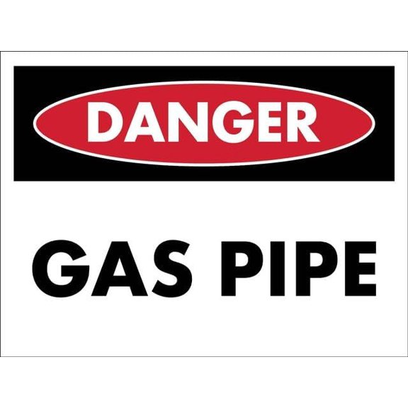 Danger Gas Pipe 8"x12" Aluminum Tin Sign - Safety Warning Alert for Indoor & Outdoor Use