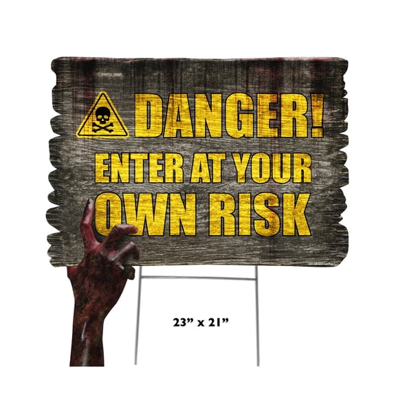 Danger Halloween Hand Yard Sign 5