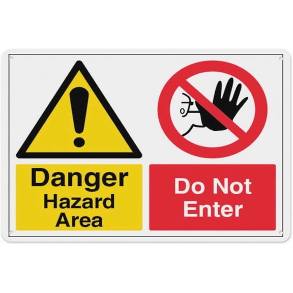 Danger Hazard Area Do Not Enter 8"x12", Aluminum Tin Warning Signs for Home Outdoor Garden, High-Visibility Security Sign