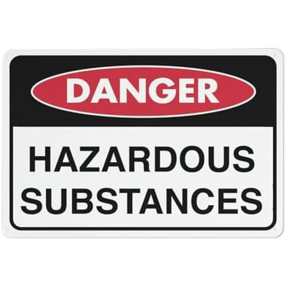 Danger Hazardous Substances Sign Outdoor Metal Sign - 12 X 8 Metal Signs For Business, Workplace, Office, Home, Delivery Signs, Road Signs, Garden Signs