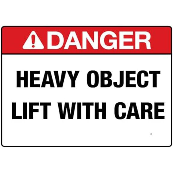 Danger Heavy Object Sign For Home 12X8 Inch Rust Free Aluminum,Uv Ink Printing,Durable/Weatherproof Up To 7 Years Outdoor