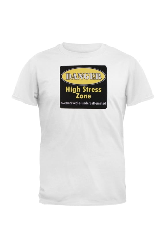Danger High Stress Zone Yellow Logo Adult T-Shirt - Large
