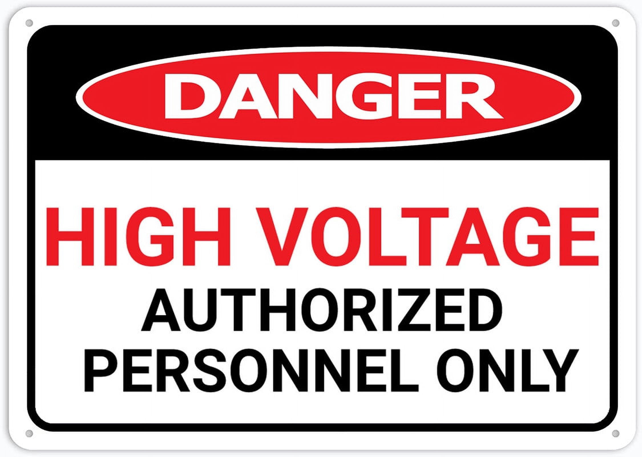 Danger High Voltage Authorized Personnel Only Wall Sign For House Door ...