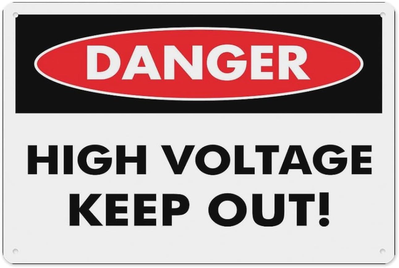 Danger High Voltage Keep Out Sign 8"x12" - Aluminum Tin Warning for