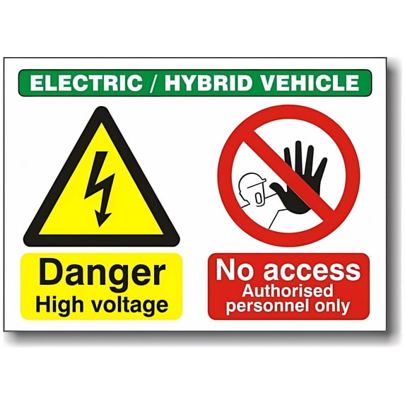 Danger High Voltage No Access Sign - 12×8 Inches, Metal Tin Sign, Garage Man Cave Wall Decor for Home Business