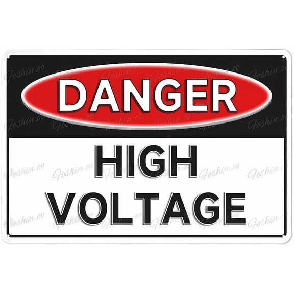 Danger High Voltage Sign, 8"x12" Aluminum Safety Warning Sign, Indoor Outdoor Use Signage