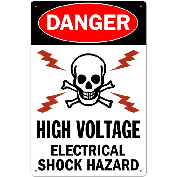 Danger High Voltage Sign Funny Electrical Hazard Warning Sign Durable Sign Size: 12 x 16 inch