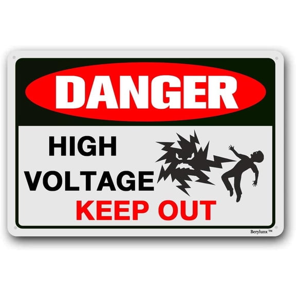 Danger High Voltage Sign,High Voltage Sign,Keep Out Sign,Warning Sign for Indoor or Outdoor "High Voltage,Keep Out", 8"x12" Sign