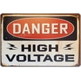 thumbnail image 1 of Danger High Voltage Vintage Metal Tin Sign Outdoor Road Signs Decor 12 X 8, 1 of 5
