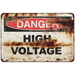 Danger High Voltage Vintage Sign Retro Decor Signs Man Cave Decorations Metal Tin Art Gift High Gloss 8x12 Inch