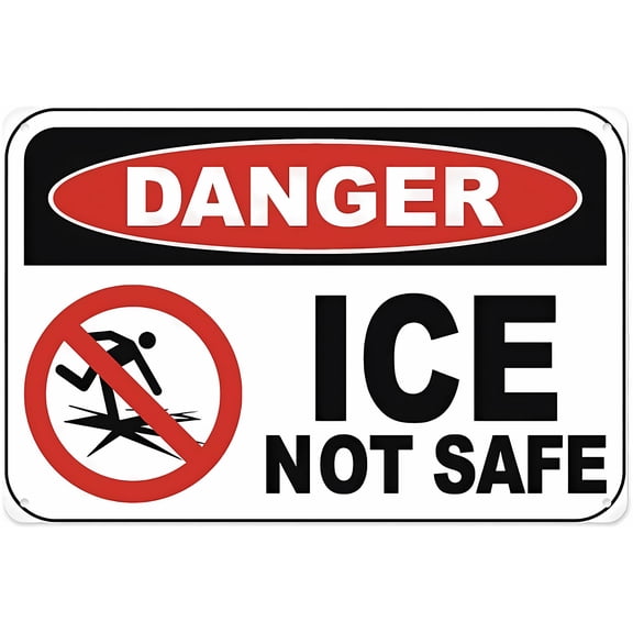 Danger Ice Not Sign - 8"x12" Vintage Metal Warning Wall Decor for Home Farm Bar Coffee Shop Club