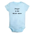 thumbnail image 1 of Danger Is My Middle Name Funny Rompers Newborn Baby Bodysuits Infant Jumpsuits Kids Cotton Graphic One-Piece Outfits, 1 of 5