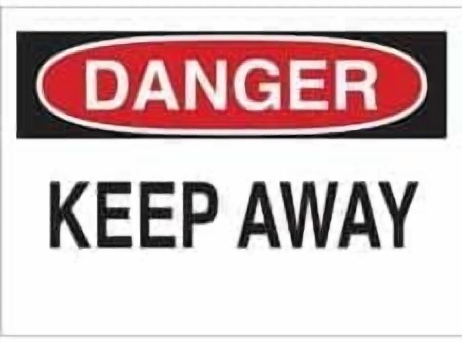 Danger Keep Away No.6802 Safety - 8 X 12 Inch Metal Tin Sign Warning ...
