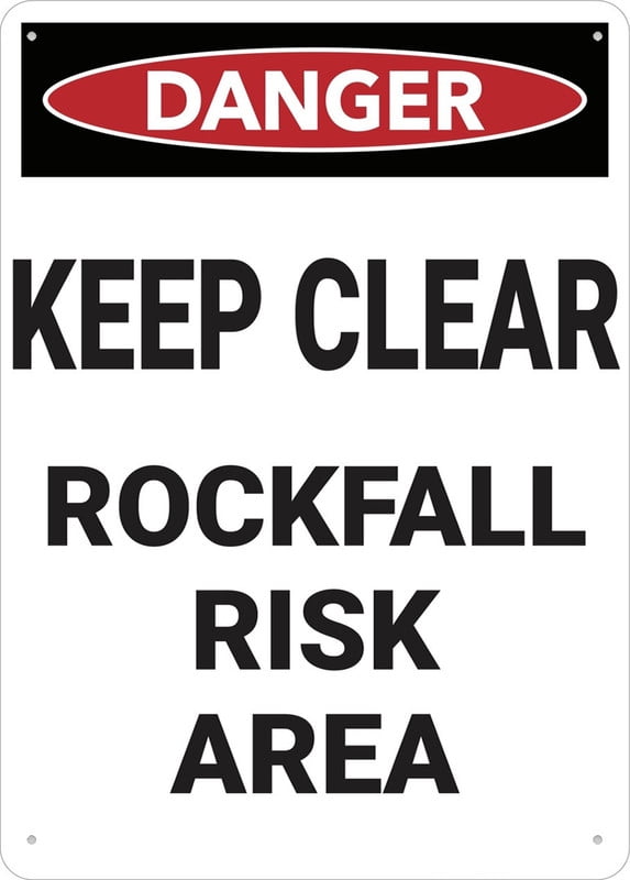 Danger Keep Clear Rockfall Risk Sign For House 12