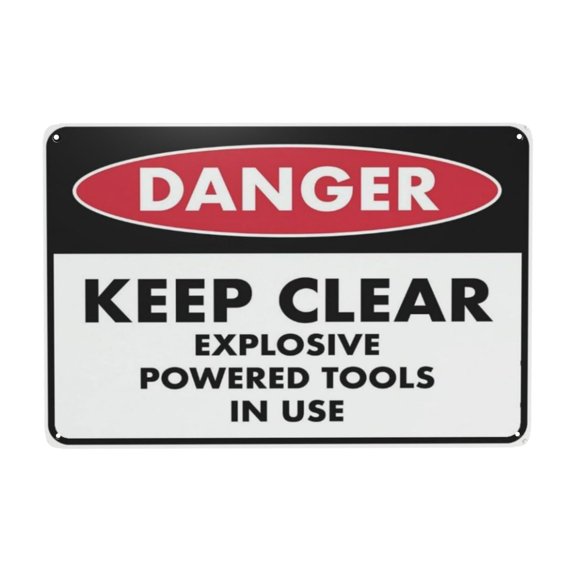 Danger Keep Clear Tools Sign Tin Sign Warning Metal Sign Vintage Sign Wall Decor for Home Farm Bar Coffee Shop Club Decoration 8x12 Inch