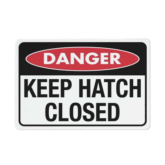 Danger Keep Hatch Closed Sign For Business Rust Free Uv Printed,4 Pre-Drilled Holes.Durable/Weatherproof (Aluminum) Size: 12 x 16 inch
