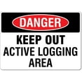 thumbnail image 1 of Danger Keep Out Active Logging Area Sign Traffic and Parking Trucking Metal Tin Sign 8x12 Inches Caution Danger Safety Security Warning Notice Signs, 1 of 5