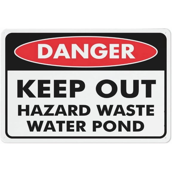 Danger Keep Out Hazard Waste Water Pond Sign Metal Signs 12X8 Inch Rust Free Aluminum,Uv Ink Printing,Durable/Weatherproof Outdoor For Home